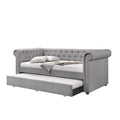 Acme Justice Daybed & Trundle (Twin Size) in Smoke Gray Fabric