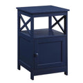 Convenience Concepts Oxford End Table with Storage Cabinet and Shelf, Cobalt Blue