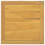 vidaXL Solid Teak Wood Coffee Table - 23.6"x23.6"x15.7" - Sturdy Frame - Ample Storage - Unique Square Cut-Out Design - Stylish Home Décor
