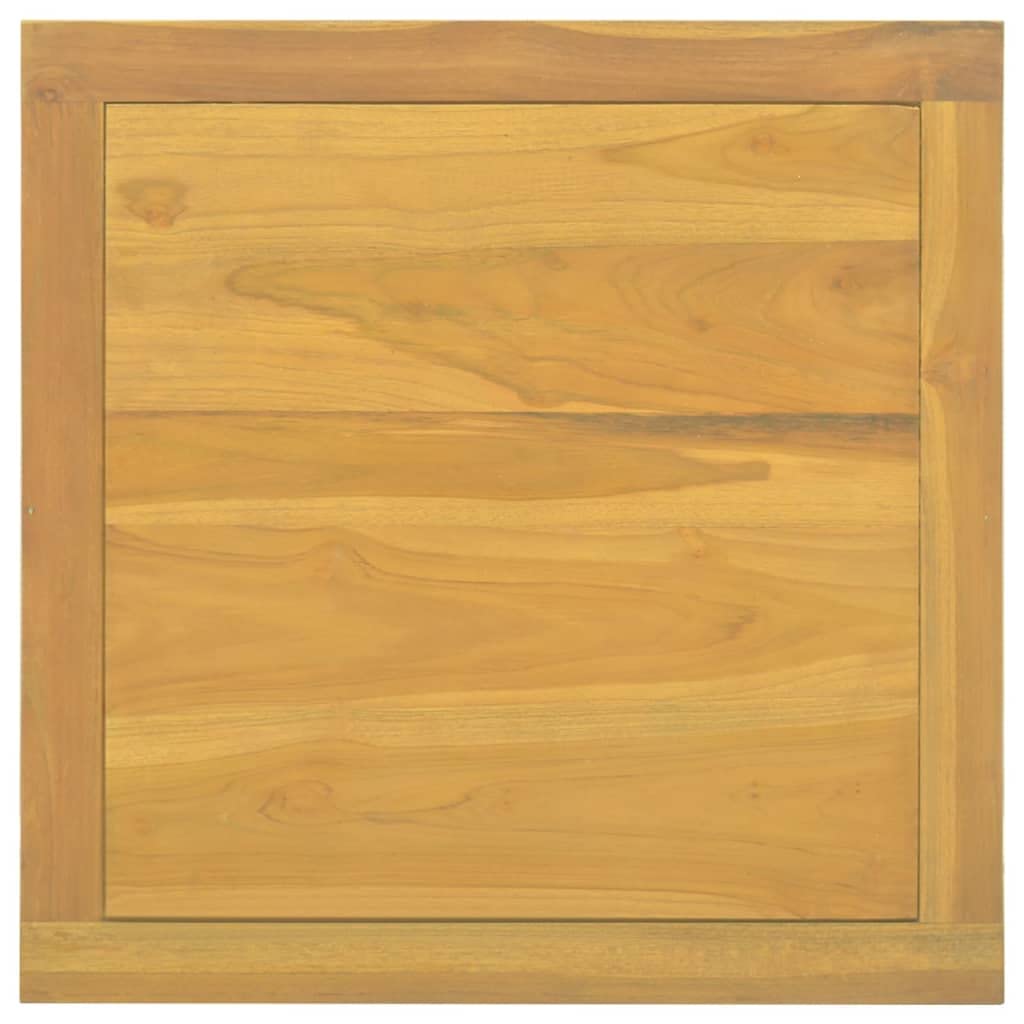 vidaXL Solid Teak Wood Coffee Table - 23.6"x23.6"x15.7" - Sturdy Frame - Ample Storage - Unique Square Cut-Out Design - Stylish Home Décor