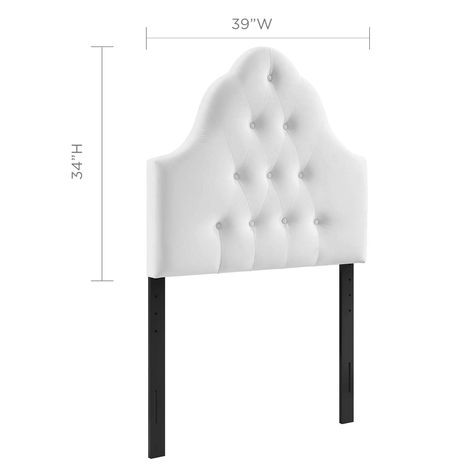 Modway Sovereign Twin Headboard, Diamond Tufted Velvet, White, Model MOD-6122-WHI
