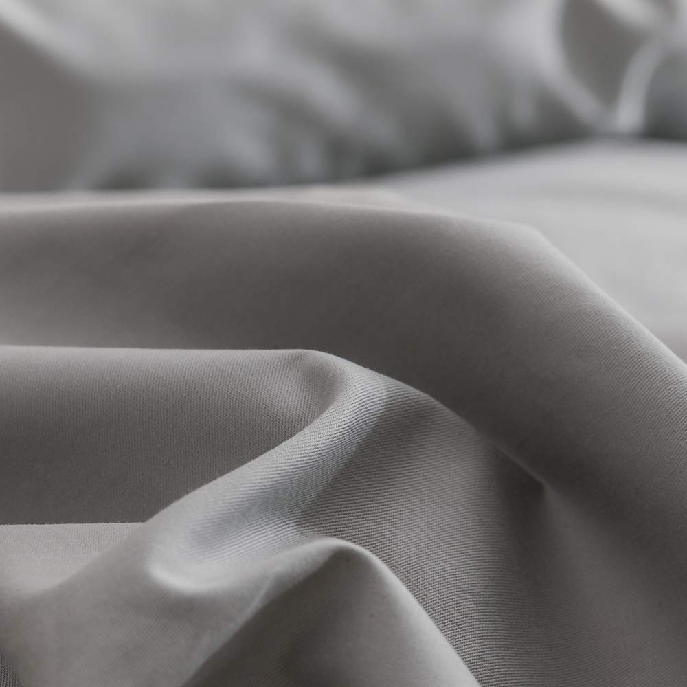 Clothknow Grey Comforter Sets Light Grey Bedding Comforter Set Twin Boys Men Comforter Solid Silver Gray Comforter 3Pcs Gray Bed