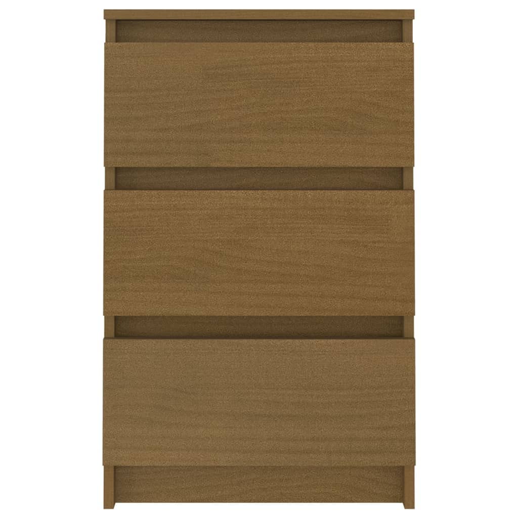 vidaXL Bedside Cabinet Honey Brown 15.7&quot;x11.6&quot;x25.2&quot; Solid Wood Pine