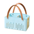 HEAVENGLOW Portable Storage Basket Shower Basket with Handle for Bathroom Dorm Room Gym Blue