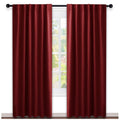 Nicetown Christmas Burgundy Blackout Window Draperies Curtains - (Red Color) 52 Inches X 84 Inches, Double Panels, Decoration Th