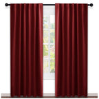 Nicetown Christmas Burgundy Blackout Window Draperies Curtains - (Red Color) 52 Inches X 84 Inches, Double Panels, Decoration Th