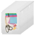 Yoeejob 3 Holes Clear Pvc Zipper Binder Pocket Insert Pages Letter Size, 8 1/2' X 11 Loose Leaf Binder Filing Storage Bags 15 P