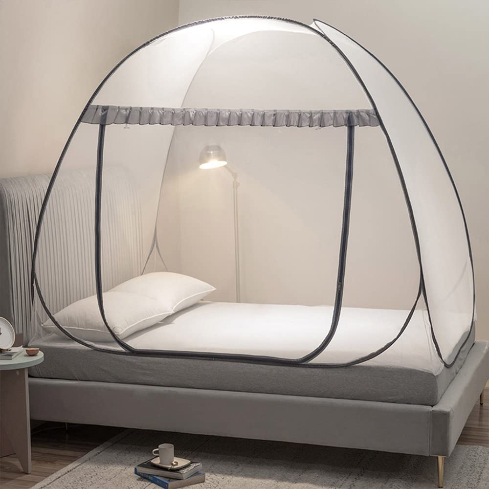 Mengersi Mosquito Net Pop Up Tent For Bed,Bed Canopy With Net Bottom,Mosquito Netting Bed Tent,Bed,Suit For Indoor Outdoor,Campi