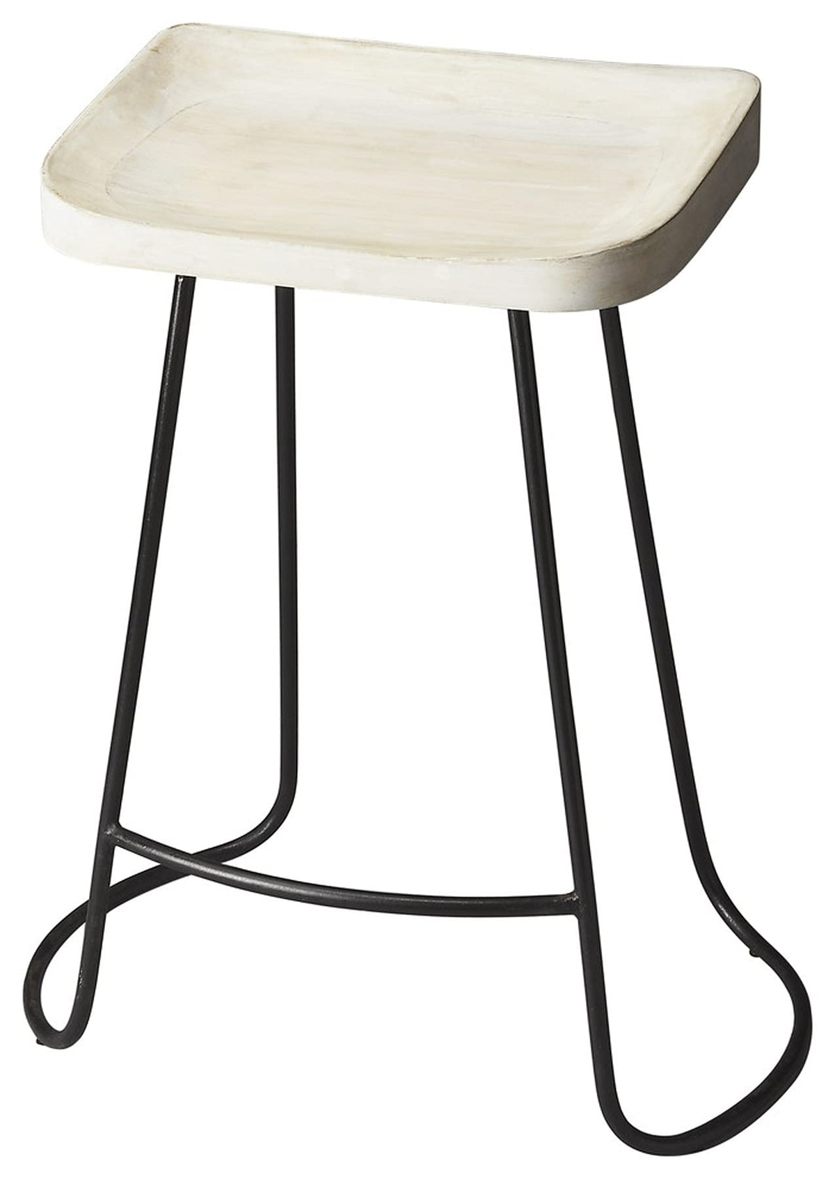 HomeRoots Multi-Color Mango Wood Solids, Iron Backless Wood Counter Stool