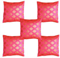 Vireo Jaipur Silk Multicolour 16X16 Inch Cushion Cover Set Of 5 Pcs Ss176