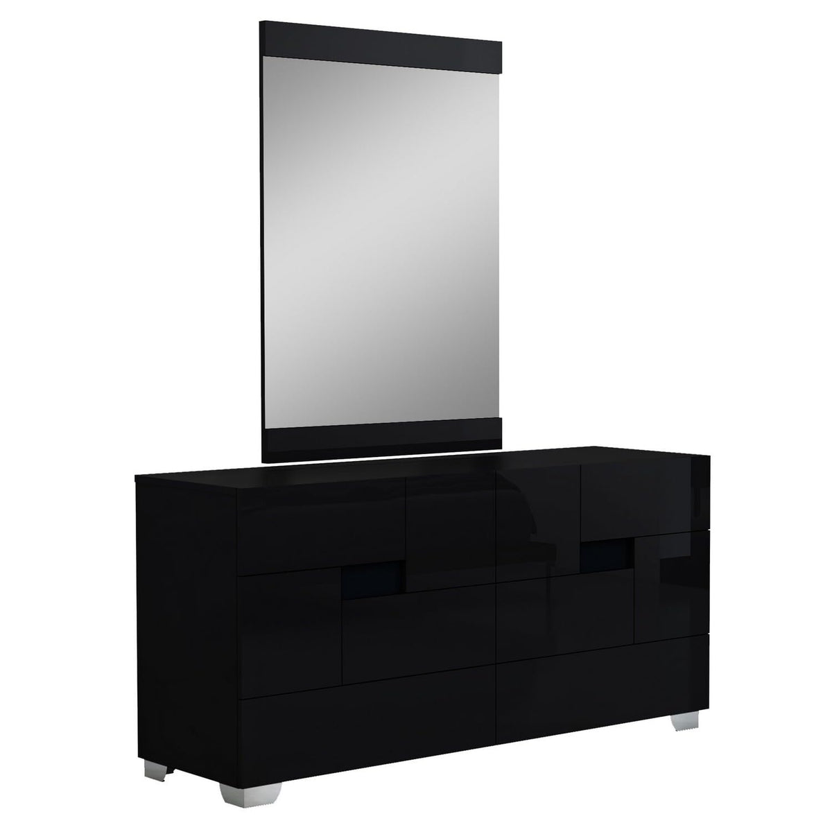 HomeRoots 30&quot; Superb Black High Gloss Dresser