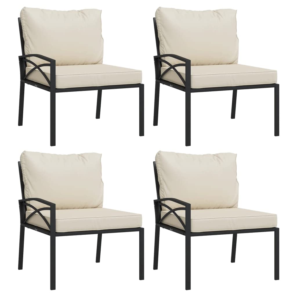 vidaXL 11 Piece Patio Lounge Set with Sand Cushions Steel
