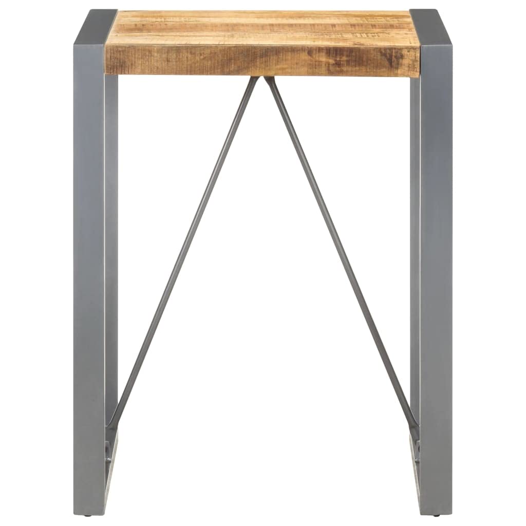 vidaXL Industrial-Style Dining Table Built with Solid Rough Mango Wood and Gray Powder-Coated Steel Legs