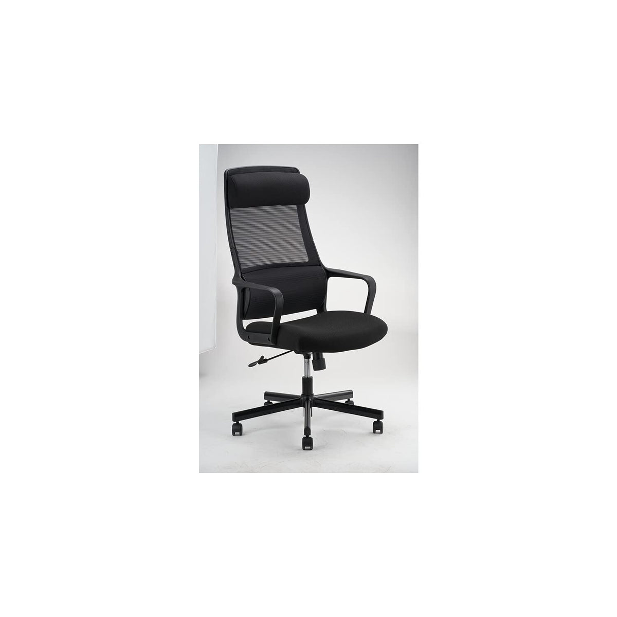 Lilola Home Logan Black Fabric Office Chair with Mesh Backrest