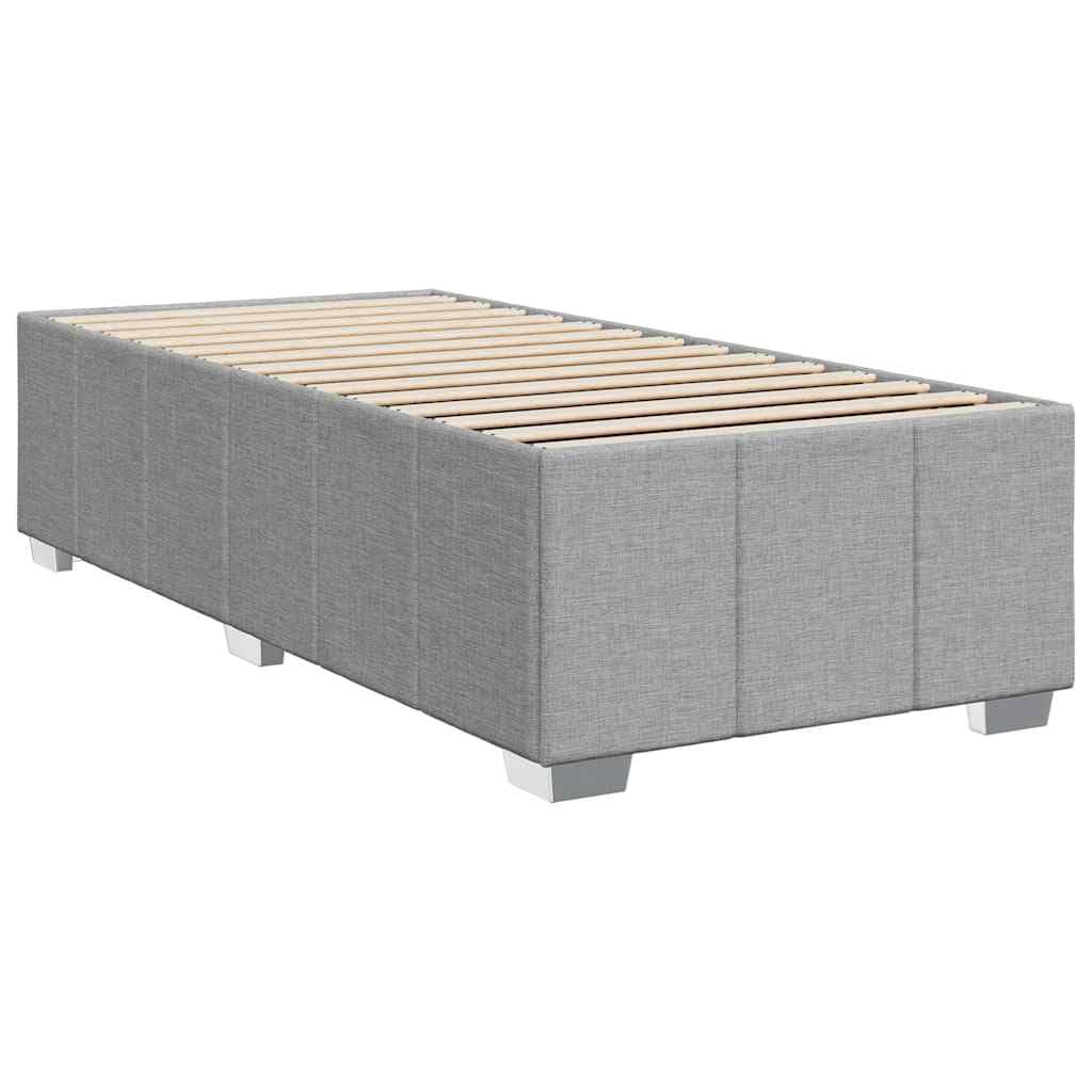 vidaXL upholstered Bed Frame - Twin XL slatted Bedstead - Light Gray Polyester Mattress Base - Modern Bedroom Furniture