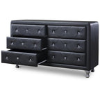 Baxton Studio Luminescence Wood Contemporary Upholstered Dresser, Black
