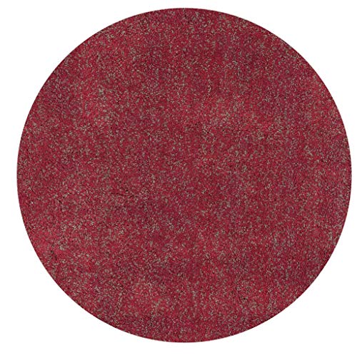 HomeRoots Polyester 6' Red Heather Round Indoor Shag Rug