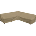 Flexiyard Heavy Duty Outdoor Sectional Sofa Cover, 115'X115' Waterproof 600D Patio Sectional Couch Cover, V-Shaped Lawn Winter