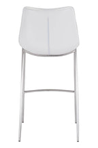 Magnus Bar Chair (Set of 2) White & Silver