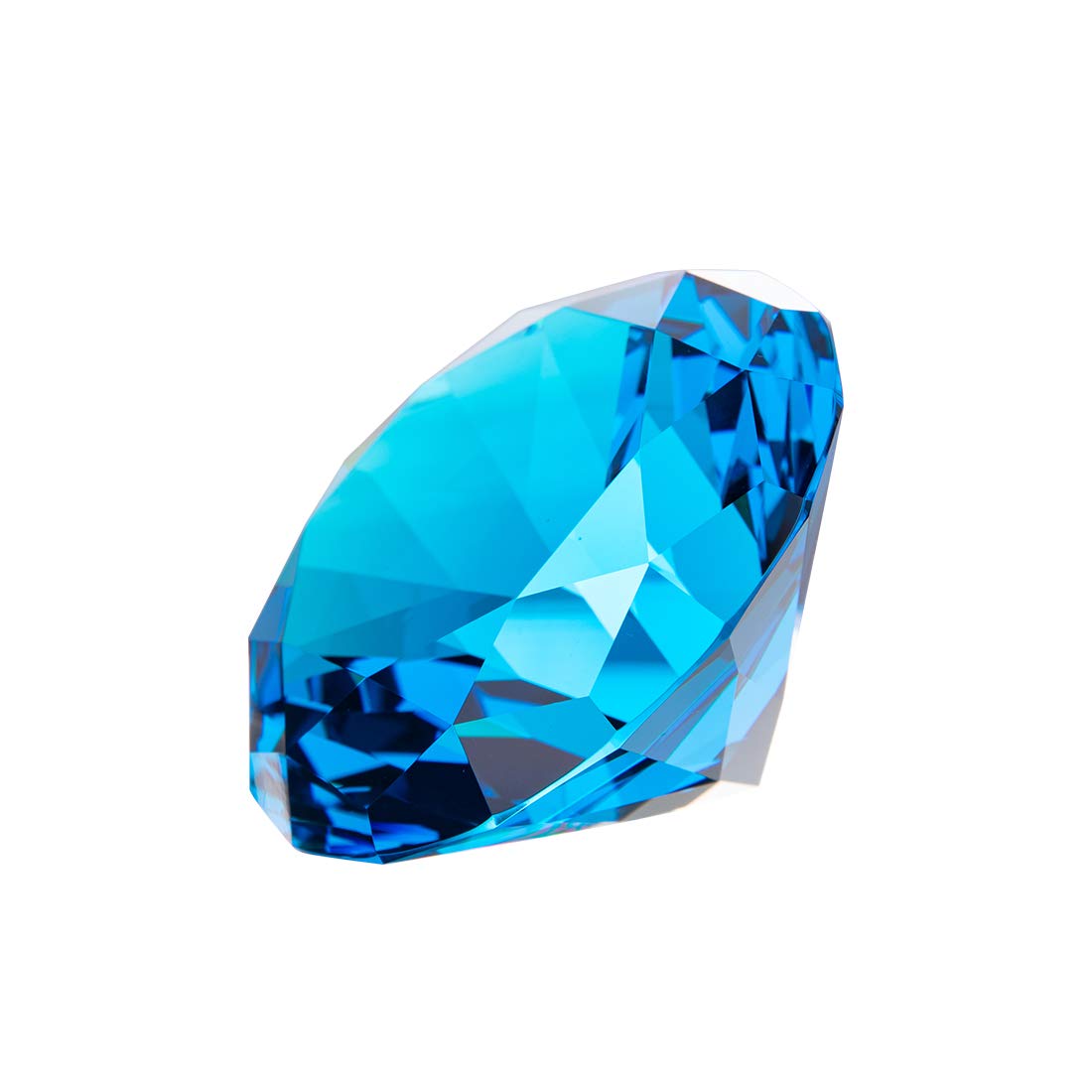 Longwin 100Mm (3.9 Inch) Crystal Diamond Paperweight Jewels Wedding Decorations Centerpieces Home Decor (Light Blue)