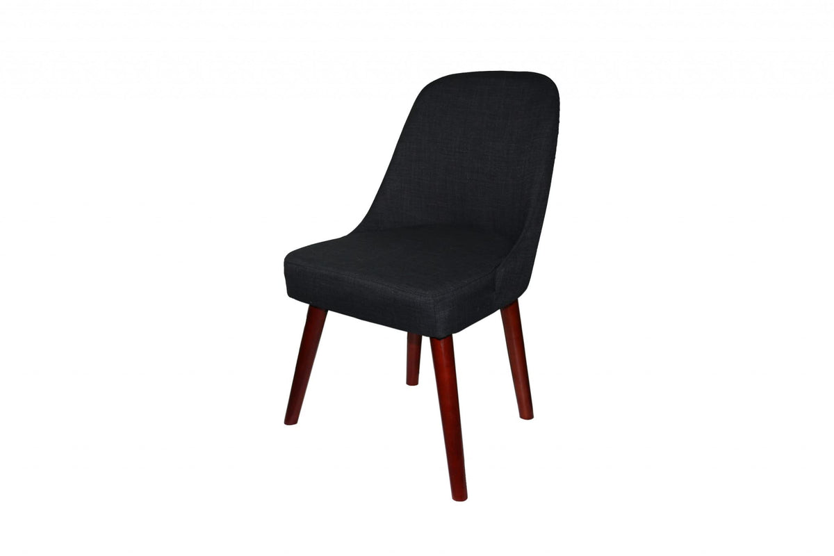 HomeRoots Grey Wood, Polyurethane Foam: 97%, Polyester Fabric: 3% 34' Dark Charcoal Gray Contemporary Armless Dining or Accent Chair