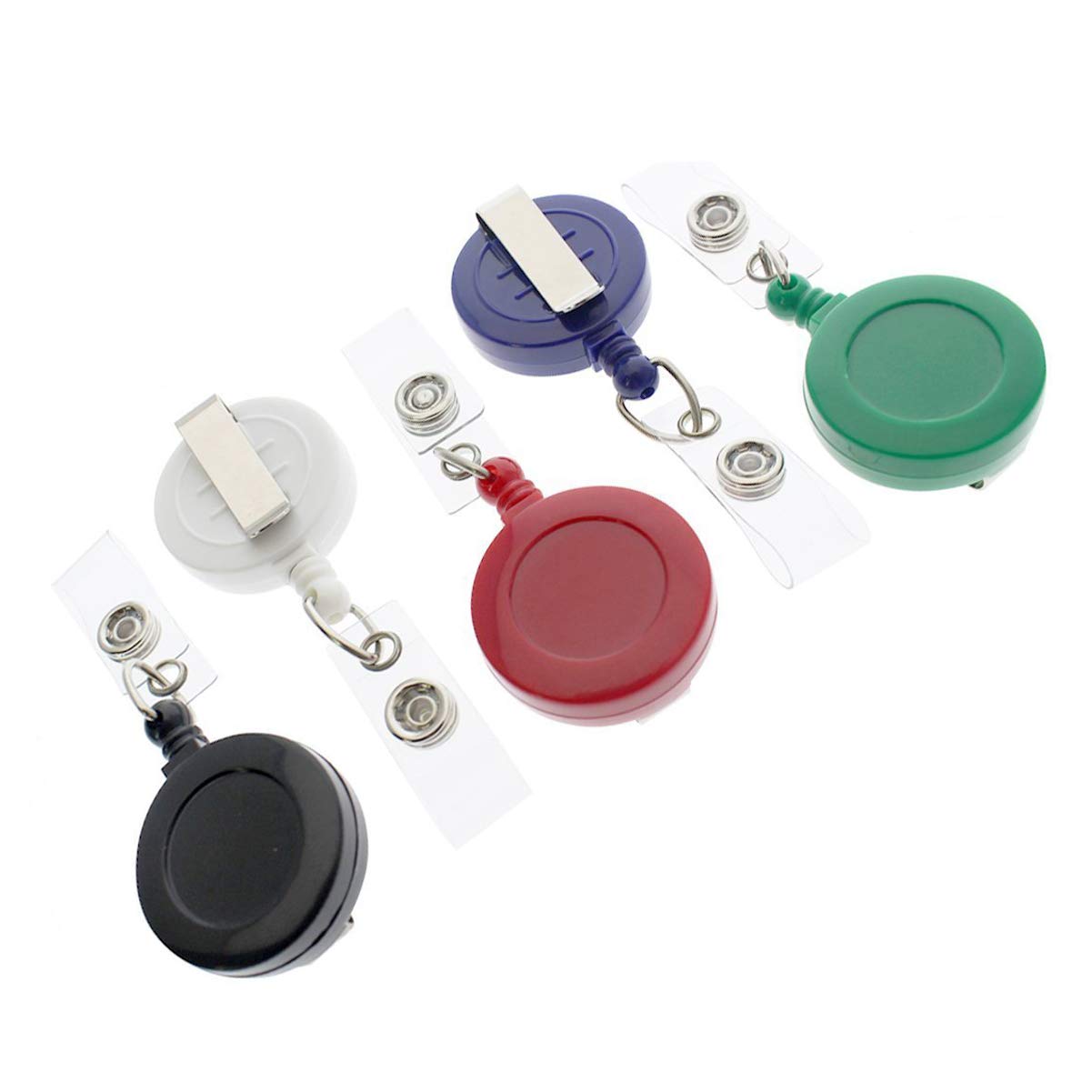 100 Pack - Premium Retractable Id & Key-Card Badge Reels With Secure Metal Belt Clip And 34    Pull By Specialist Id