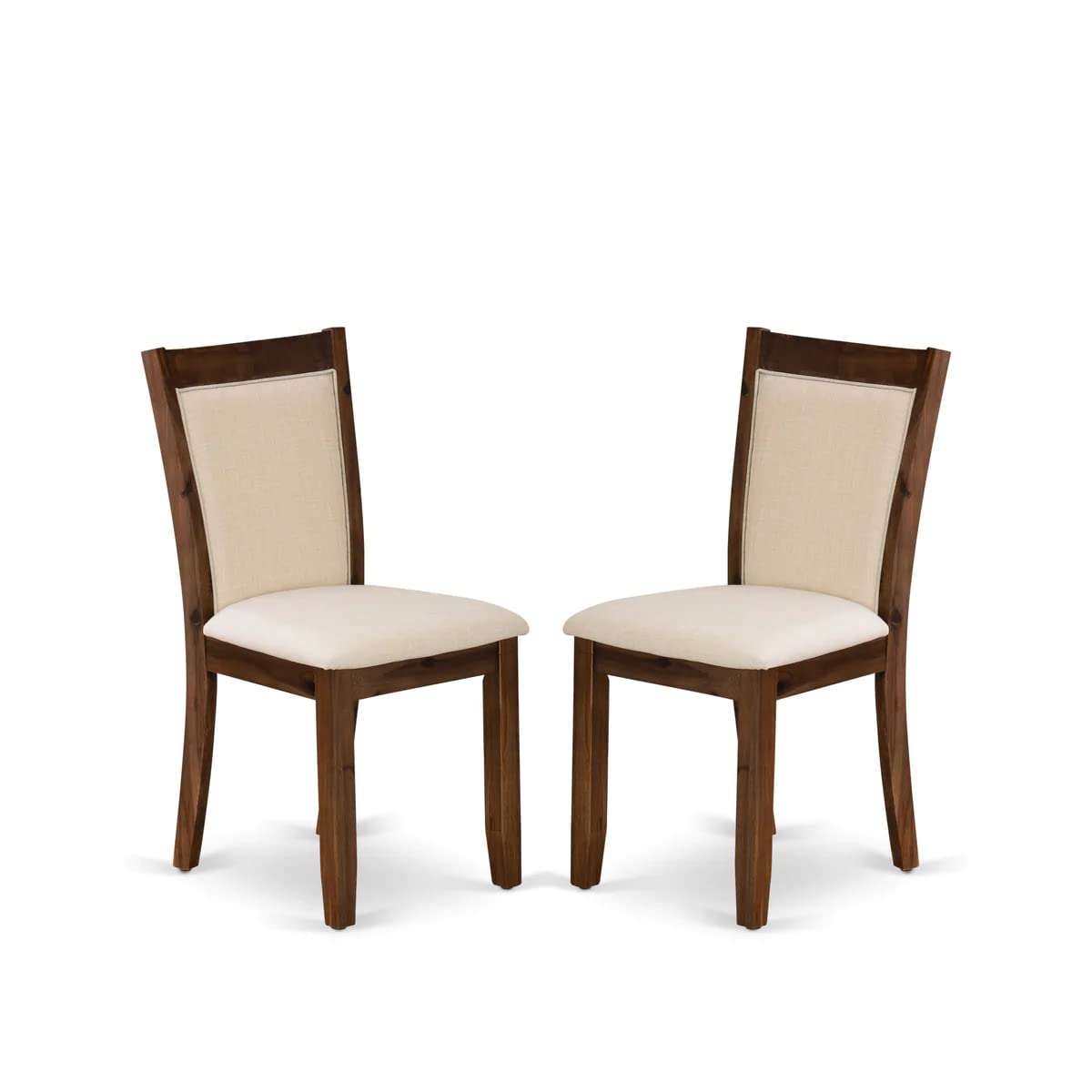East West Furniture V777Mzn32-9 9 Piece Dining Room Furniture Set Includes A Rectangle Dining Table With V-Legs And 8 Light Beige Linen Fabric Upholstered Chairs, 40X72 Inch, Multi-Color