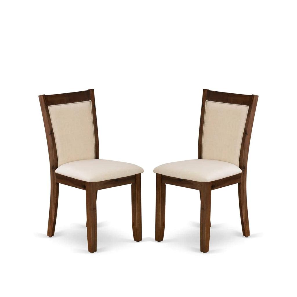 East West Furniture Irving 7 Piece Dining Set Consist Of A Round Kitchen Table With Pedestal And 6 Light Beige Linen Fabric Parson Chairs, 48X48 Inch, I2Mz7-Nn-32