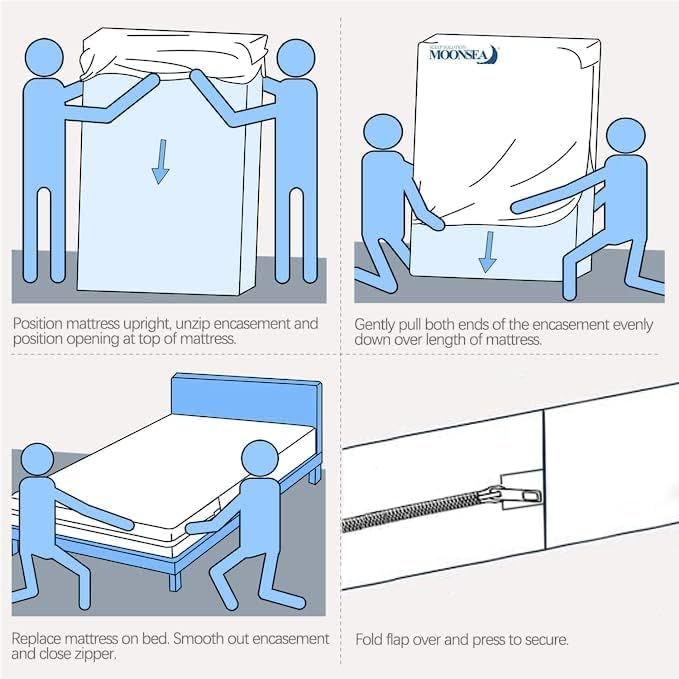 Zippered Mattress Protector 2 Pack With Ultra Soft Terry Surface, 6-Side Waterproof Mattress Encasement, Durable Zipper, Noiseless, For Standard Queen Size Mattress 60'' X 80''(11-14 In.H)