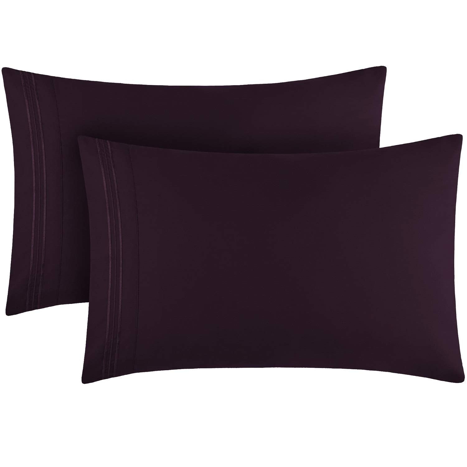Mellanni Pillow Cases Standard Size Set Of 2 - Pillow Covers - Hotel Luxury Bedding Sheets & Cooling Pillowcases - Wrinkle, Fade, Stain Resistant (Set Of 2 Standard/Queen Size 20'X30', Purple)