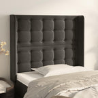 vidaXL Headboard, Upholstered Headboard for Bed Home, Bed Headboard with Ears, Bedroom Furniture, Dark Gray 40.6"x6.3"x46.5"/50.4" Velvet