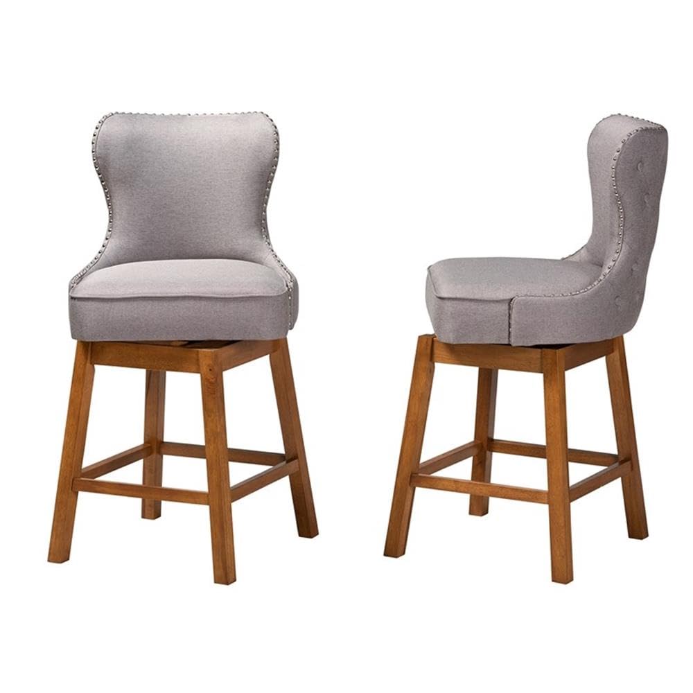Baxton Studio Gradisca 2-Piece Swivel Counter Stool Set
