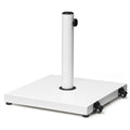 VredHom Patio Umbrella Base 43lbs Outdoor Umbrella Stand with Wheels, Heavy Duty Square Concrete Stand Market Umbrella, White