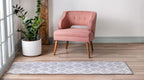 Unique Loom Trellis Frieze Collection Area Rug - Rounded (2' X 13' 1'' Runner, Light Gray/ Ivory)