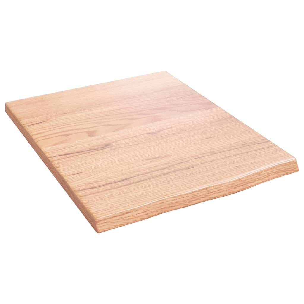vidaXL Wall Shelf in Rustic Light Brown, Durable Solid Oak Wood Construction, Versatile as Top for Cabinet/Table/Desk, Handmade with Live Edge