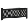 vidaXL MDF Radiator Cover Gray - Stylish and Adjustable Living Room Cabinet with Modern Slatted Design and Extra Shelf Space