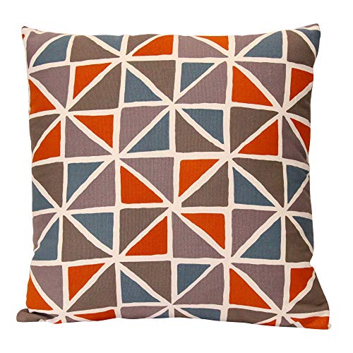 HomeRoots Orange and Blue Geometric Design Square Pillow