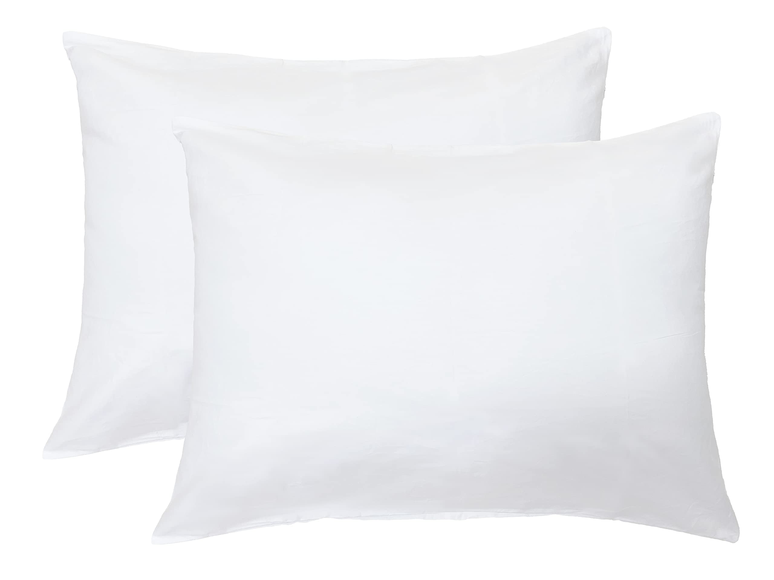 Imaylex Soft 100% Egyptian Cotton Zipper Pillow Case, Cozy And Lightweight Pillowcase, Set Of 2, White, King, 20'' X 36''