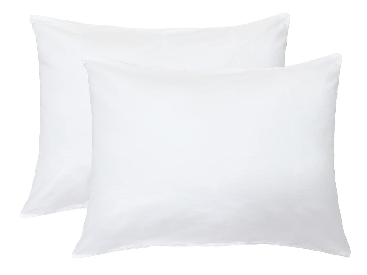 Imaylex Soft 100% Egyptian Cotton Zipper Pillow Case, Cozy And Lightweight Pillowcase, Set Of 2, White, Queen, 20' X 30'