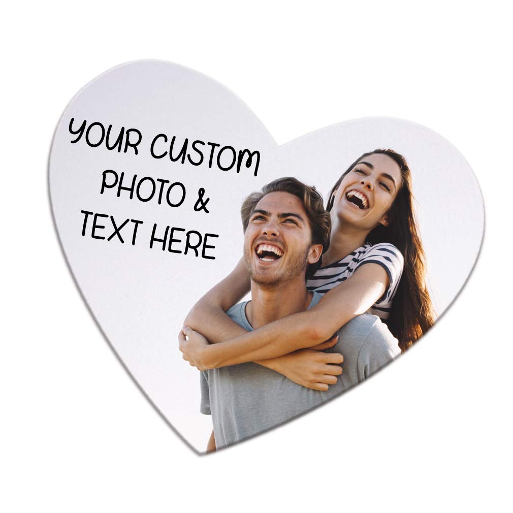Mouse Pad Custom Personalized Photo Picture & Text Neoprene Office Supplies & Gaming Computer Desk Accessories Heart Shape