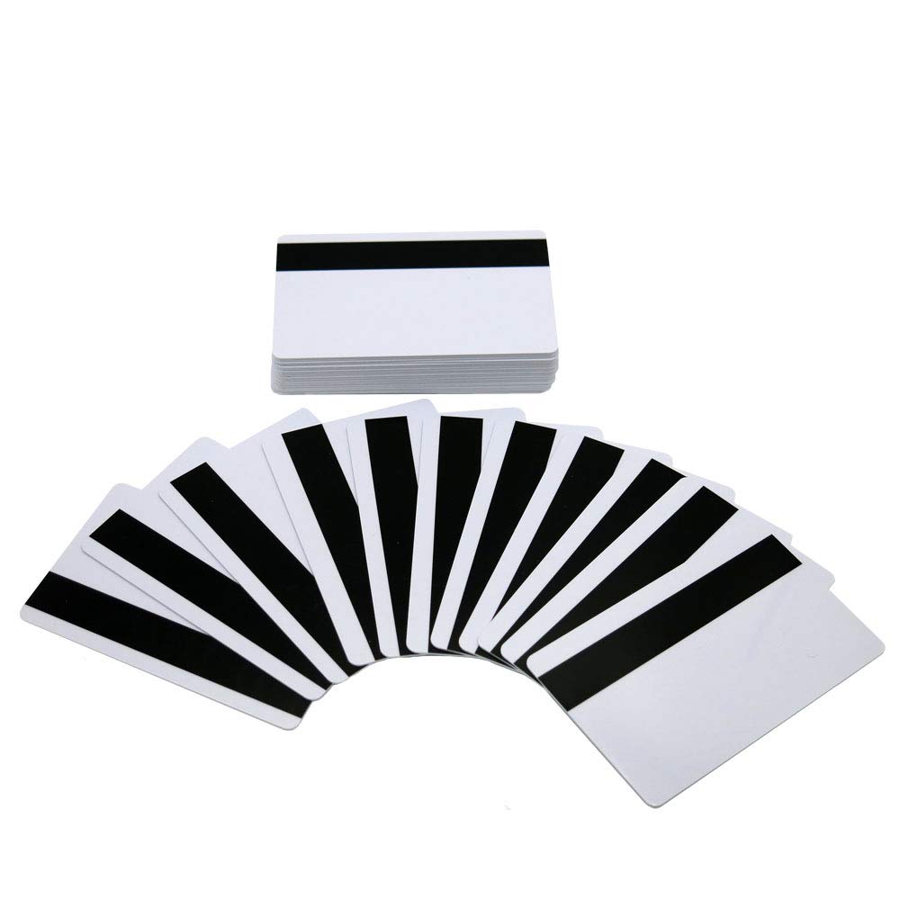 Gialer 10Packs - Premium White Pvc Cards With 1/2' Hico Magnetic Stripe - Cr80 30Mil Blank Pvc Plastic Credit/Gift/Photo Id Bad
