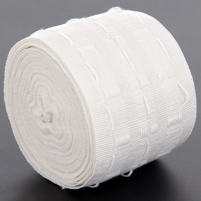 UNIQUELLA Pack of 5 Meter Pencil Pleat Curtain Tape 3 Inch Polyester Tape with Height Adjuster 3 Line Hooks for Door & Window Cu