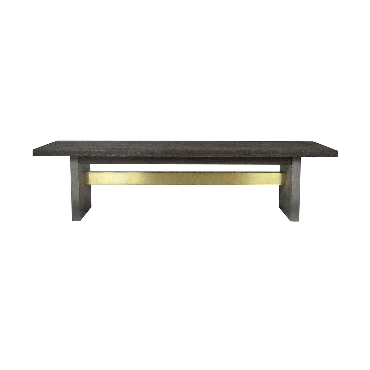 Benjara CID Coe 71 Inch Modern Dining Bench, Wood Seat, Concrete Base, Gray