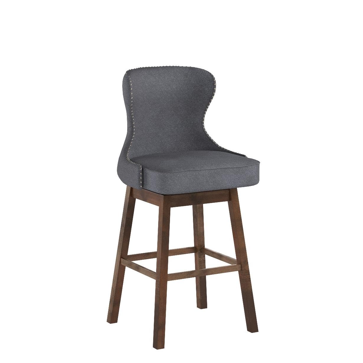 Gradisca Swivel Barstool In Gray (Set Of 2)
