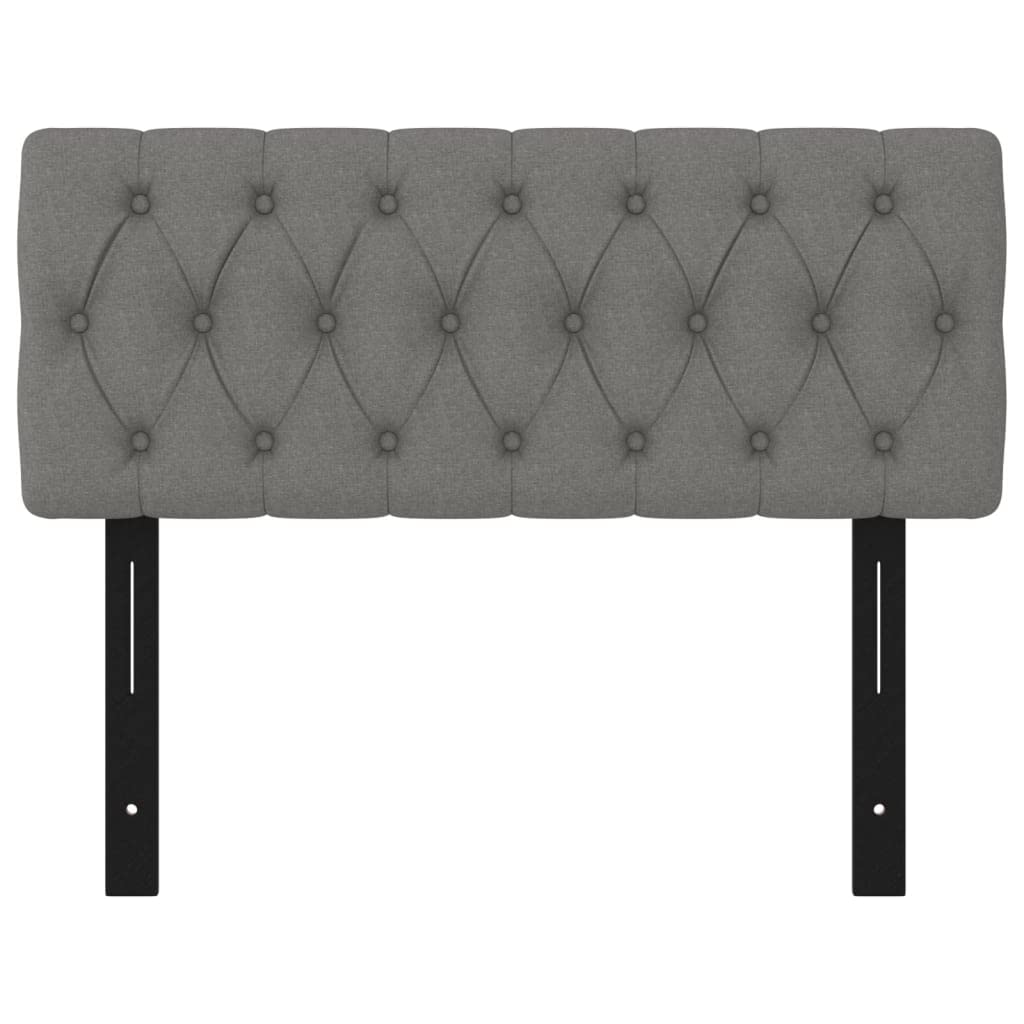 vidaXL Fabric Headboard in Dark Gray - Classic Design, Durable Construction, Made of 100% Polyester Fabric, Solid Larch and Engineered Wood - Size 39.4"x2.8"x30.7/34.6"