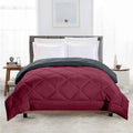 TundwalS Microfiber Reversible Solid Extra Comfort & Soft Comforter||Blanket Double Bed 210 Gsm Quilt Maroon  Grey 1 (Piece)