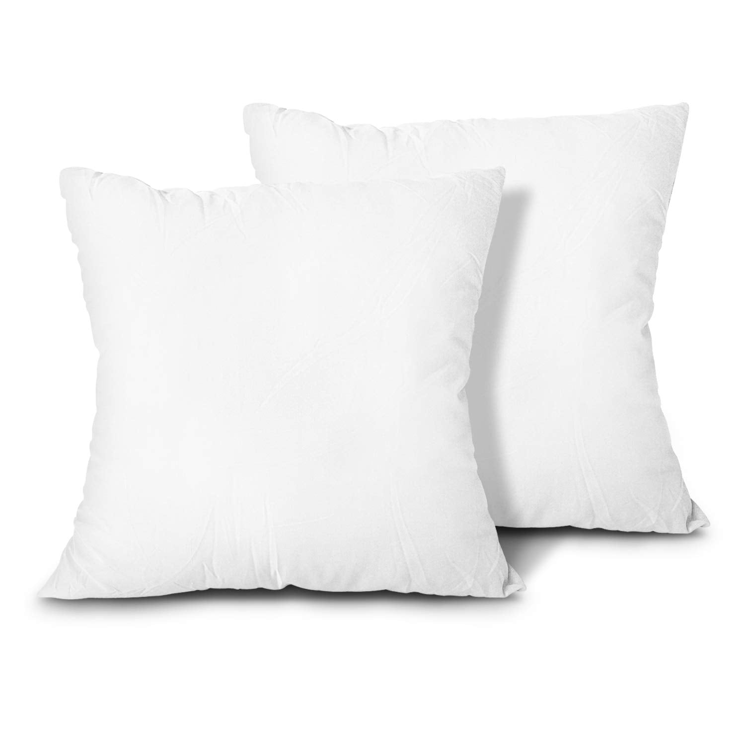 Edow Throw Pillow Inserts, Set Of 2 Lightweight Down Alternative Polyester Pillow, Couch Cushion, Sham Stuffer, Machine Washable