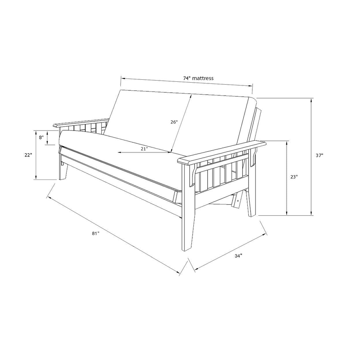 Kodiak Furniture Tucson Full Size Futon Frame with Storage Drawers