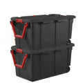 Modern Plastic & Metal 40 Gallon Lidded Home Storage Bins, Stackable Industrial Storage Containers Tote, Organizing Tote Tub Box