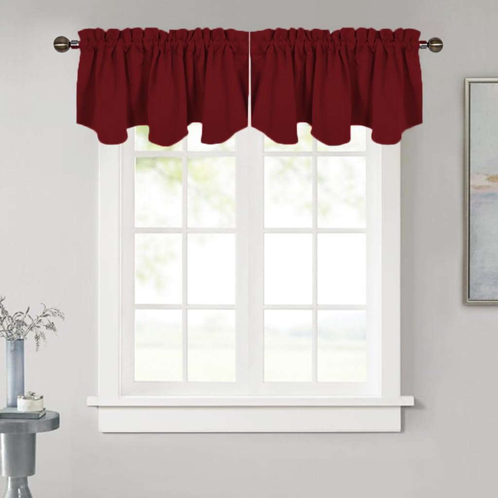 Nicetown Window Valance Curtain For Kitchen - Home Fashion 52 Inches X 18 Inches Rod Pocket Valance Curtain Panel For Bedroom Ch